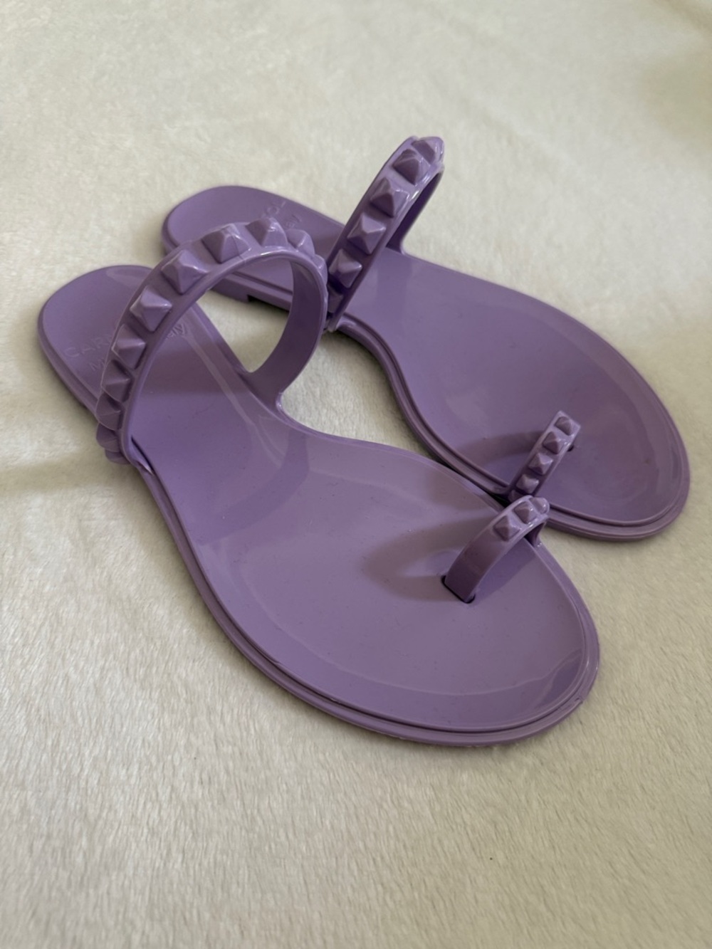 Carmen Sol | Maria Flat Studded Jelly Sandal Italy Violet/Purple (US 9/IT 39)